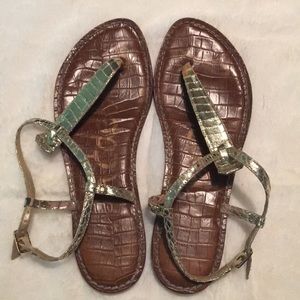 Sam Edelman Gigi gold flat sandal, 7.5